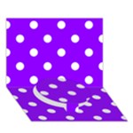Polka Dots - White on Violet Circle Bottom 3D Greeting Card (7x5)