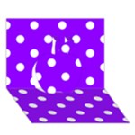 Polka Dots - White on Violet Apple 3D Greeting Card (7x5)