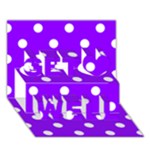 Polka Dots - White on Violet Get Well 3D Greeting Card (7x5)