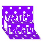 Polka Dots - White on Violet You Rock 3D Greeting Card (7x5)