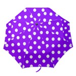 Polka Dots - White on Violet Folding Umbrella