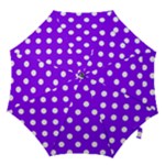 Polka Dots - White on Violet Hook Handle Umbrella (Medium)