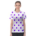 Polka Dots - Violet on White Women s Sport Mesh Tee