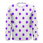 Polka Dots - Violet on White Men s Long Sleeve T-shirt