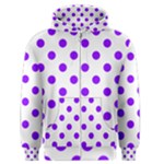 Polka Dots - Violet on White Men s Zipper Hoodie