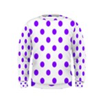 Polka Dots - Violet on White Kid s Sweatshirt