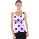 Polka Dots - Violet on White Tank Top