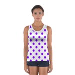 Polka Dots - Violet on White Women s Sport Tank Top