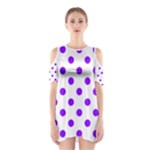 Polka Dots - Violet on White Women s Cutout Shoulder Dress