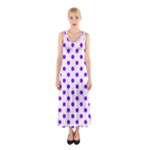 Polka Dots - Violet on White Full Print Maxi Dress