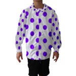 Polka Dots - Violet on White Hooded Wind Breaker (Kids)