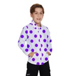 Polka Dots - Violet on White Wind Breaker (Kids)