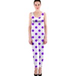 Polka Dots - Violet on White OnePiece Catsuit