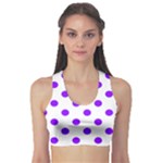 Polka Dots - Violet on White Women s Sports Bra