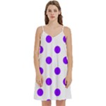 Polka Dots - Violet on White Women s Reversible Sports Bra with Border