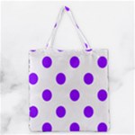 Polka Dots - Violet on White Grocery Tote Bag