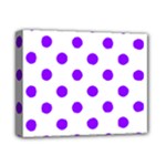 Polka Dots - Violet on White Deluxe Canvas 14  x 11  (Stretched)