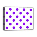 Polka Dots - Violet on White Deluxe Canvas 16  x 12  (Stretched)