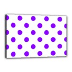 Polka Dots - Violet on White Canvas 18  x 12  (Stretched)