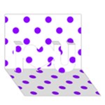 Polka Dots - Violet on White I Love You 3D Greeting Card (7x5)