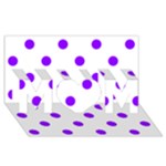 Polka Dots - Violet on White MOM 3D Greeting Card (8x4)