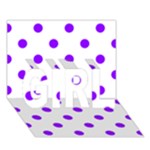 Polka Dots - Violet on White GIRL 3D Greeting Card (7x5)
