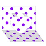 Polka Dots - Violet on White Heart 3D Greeting Card (7x5)