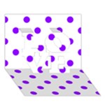Polka Dots - Violet on White LOVE 3D Greeting Card (7x5)