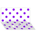 Polka Dots - Violet on White Twin Heart Bottom 3D Greeting Card (8x4)