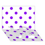 Polka Dots - Violet on White LOVE Bottom 3D Greeting Card (7x5)