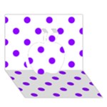 Polka Dots - Violet on White Apple 3D Greeting Card (7x5)