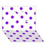 Polka Dots - Violet on White Clover 3D Greeting Card (7x5)