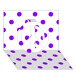 Polka Dots - Violet on White Peace Sign 3D Greeting Card (7x5)