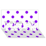 Polka Dots - Violet on White BEST SIS 3D Greeting Card (8x4)