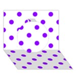 Polka Dots - Violet on White Circle 3D Greeting Card (7x5)