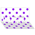 Polka Dots - Violet on White PARTY 3D Greeting Card (8x4)