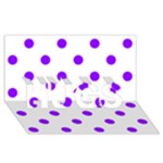 Polka Dots - Violet on White HUGS 3D Greeting Card (8x4)