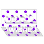 Polka Dots - Violet on White Best Wish 3D Greeting Card (8x4)