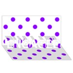 Polka Dots - Violet on White ENGAGED 3D Greeting Card (8x4)