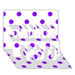 Polka Dots - Violet on White THANK YOU 3D Greeting Card (7x5)