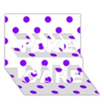 Polka Dots - Violet on White TAKE CARE 3D Greeting Card (7x5)