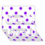 Polka Dots - Violet on White Get Well 3D Greeting Card (7x5)