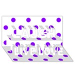 Polka Dots - Violet on White Laugh Live Love 3D Greeting Card (8x4)