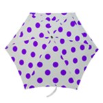 Polka Dots - Violet on White Mini Umbrella
