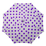Polka Dots - Violet on White Hook Handle Umbrella (Medium)