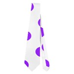 Polka Dots - Violet on White Necktie (Two Side)
