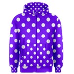 Polka Dots - White on Indigo Violet Men s Zipper Hoodie