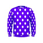 Polka Dots - White on Indigo Violet Kid s Sweatshirt