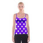 Polka Dots - White on Indigo Violet Spaghetti Strap Top