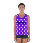 Polka Dots - White on Indigo Violet Women s Sport Tank Top